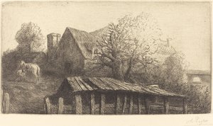 Old Inn Egy régi fogadó. alkotó: Alphonse Legros