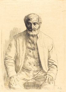 Öreg ember ült, Vieillard assis. alkotó: Alphonse Legros