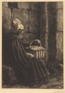Boulogne-i parasztasszony (Boulogne környékéről származó parasztasszony, más néven „A kosárral rendelkező nő”) alkotó: Alphonse Legros