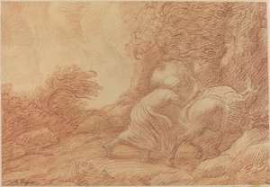 Paraszt és szamár. alkotó: Alphonse Legros