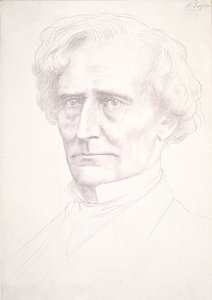 Hector Berlioz portréja (arany pont, rózsaszínű preparált papírra) alkotó: Alphonse Legros