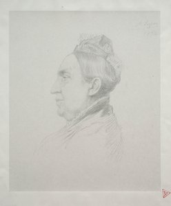 Madame Kemp portréja profilban (2. tábla) alkotó: Alphonse Legros