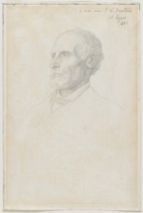 Sir Frederick W. Burton, a londoni Nemzeti Galéria igazgatójának portréja alkotó: Alphonse Legros