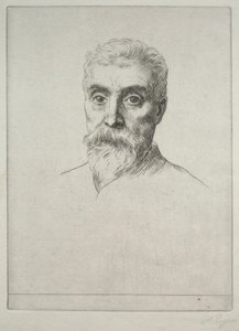 Sir Hiram S. Maxim portréja. alkotó: Alphonse Legros
