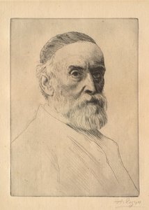 G. F. Watts (1817–1904) festőművész portréja alkotó: Alphonse Legros