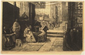 Körmenet egy spanyol templomban alkotó: Alphonse Legros