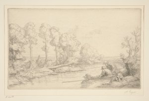 Pihenés a folyó partján alkotó: Alphonse Legros