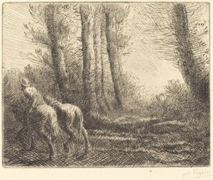 Visszatérés a szántásból (Le retour de laborage) alkotó: Alphonse Legros