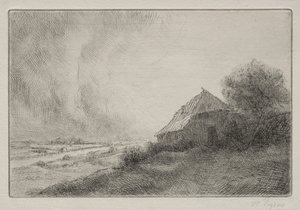 Romos ház egy domboldalon alkotó: Alphonse Legros