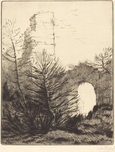 Egy kolostor romjai Les ruines du monastere. alkotó: Alphonse Legros