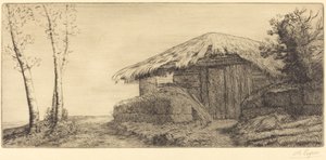 Pásztorkunyhó a domboldalon alkotó: Alphonse Legros