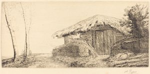 Pásztorkunyhó a domboldalon alkotó: Alphonse Legros