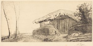 Pásztorkunyhó egy domboldalon alkotó: Alphonse Legros