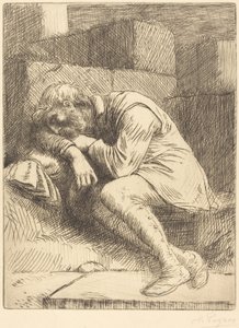 Sleeping Beggar (Alvó koldus) alkotó: Alphonse Legros
