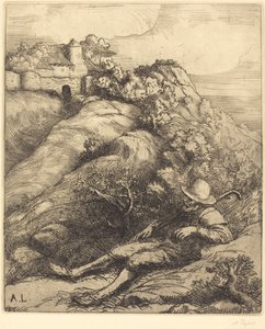 Alvó juhász Le repos du berger. alkotó: Alphonse Legros