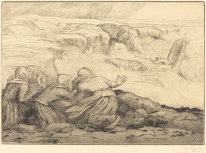 Kishajó veszélyben Barque en peril. alkotó: Alphonse Legros