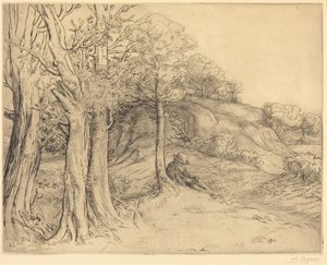 Magány (Magány (Tájkép)) alkotó: Alphonse Legros