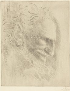 Tanulmány egy férfi fejéhez alkotó: Alphonse Legros