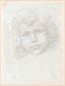 Amor tanulmánya (egy lány feje) alkotó: Alphonse Legros