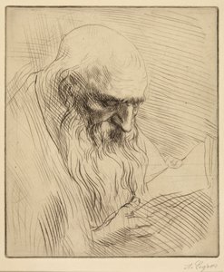 Olvasó öregember tanulmánya alkotó: Alphonse Legros