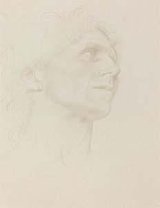 Tanulmány a női fejről, jobbra fordulva alkotó: Alphonse Legros