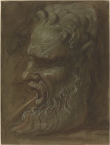 Egy maszk tanulmányozása alkotó: Alphonse Legros