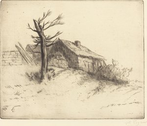 Nádfedeles kunyhó (Chaumiere) alkotó: Alphonse Legros