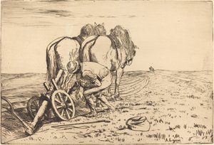 A Plough La charrue. alkotó: Alphonse Legros
