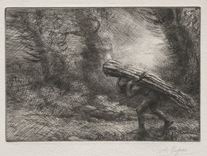 A visszatérés a kunyhóba alkotó: Alphonse Legros