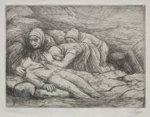 A halál diadala: Halál a tengerészek családjában. alkotó: Alphonse Legros