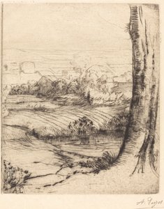 Kilátás a Reeds Coin de roseau-ra. alkotó: Alphonse Legros