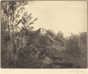 Kilátás egy farm Valoux Farmra. alkotó: Alphonse Legros