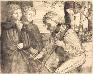 Viol Player A brácsás játékos. alkotó: Alphonse Legros