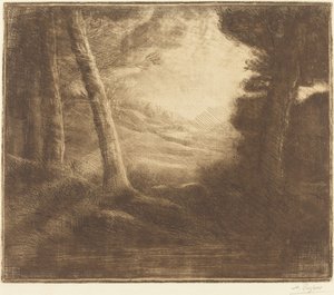 Víz széle a reggeli fényben alkotó: Alphonse Legros