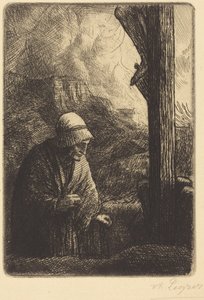 Nő a kereszt lábánál (Femme au calvaire) alkotó: Alphonse Legros