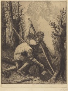 Woodcutters, 3. táblakép (A favágók) alkotó: Alphonse Legros