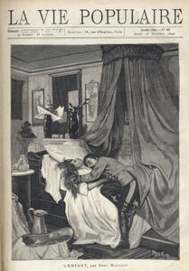 Egy elkeseredett katona átölelte az ágyban fekvő nő holttestét. Illusztráció: Alfons Maria Mucha (Alphonse Marie Mucha alkotó: Alphonse Mucha