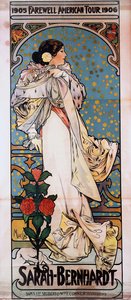 Poszter Sarah Bernhardt Búcsú amerikai turnéjához, 1905-1906, 1905 körül