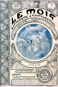 A magazin borítója (havi folyóirat) Az irodalmi és festői hónap – Alphonse Mucha (1860-1939): 1899. március - Maison de la Bonne Presse - alkotó: Alphonse Mucha