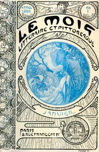 A magazin borítója (havi folyóirat) Az irodalmi és festői hónap – Alphonse Mucha (1860-1939): 1899. január - Maison de la Bonne Presse - alkotó: Alphonse Mucha
