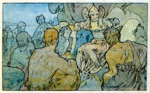 Illusztráció: Alphonse Mucha a francia író, Anatole France "Clio" című művéből. 1900. Mucha (1860 – 1939). cseh szecessziós festő volt alkotó: Alphonse Mucha