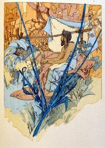 Illusztráció: Alphonse Mucha a "Rama" című költeményből, Paul Verola három felvonásban. kb.1898. Mucha (1860 – 1939). cseh szecessziós festő volt alkotó: Alphonse Mucha