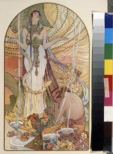 Illusztráció Salamboból (Salammbo), Gustave Flaubert (1821-1880). Alfons Maria Mucha alkotása (Alphonse Marie Mucha