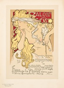 A Salon des Cent kiállítást hirdető plakát a Hall de la Plume-ban, 1896
