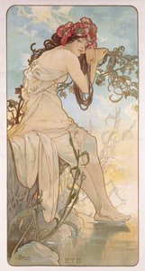 Nyári; Ete, 1896 körül alkotó: Alphonse Mucha