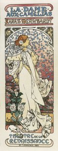 A kaméliás hölgy (La dame aux camelias). 1896 (litográfia) alkotó: Alphonse Mucha