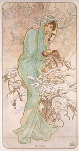 Téli; Hiver, 1896 körül alkotó: Alphonse Mucha