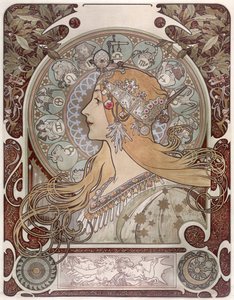 Zodiákus – Alfons Marie Mucha (1860-1939). Színes litográfia alkotó: Alphonse Mucha