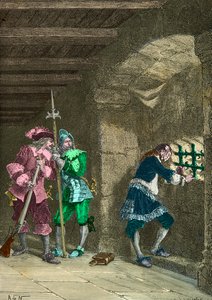 A vasmaszkos férfi a börtönben (metszet) alkotó: Alphonse Marie de Neuville