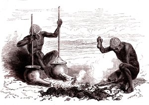 Őslakos kovácsok a Latuka törzsből. Dél Szudán alkotó: Alphonse Marie de Neuville